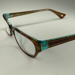 Intrigue Y67 572 Eyeglasses Frames Only 52-16-135 Japan Womens Brown Blue